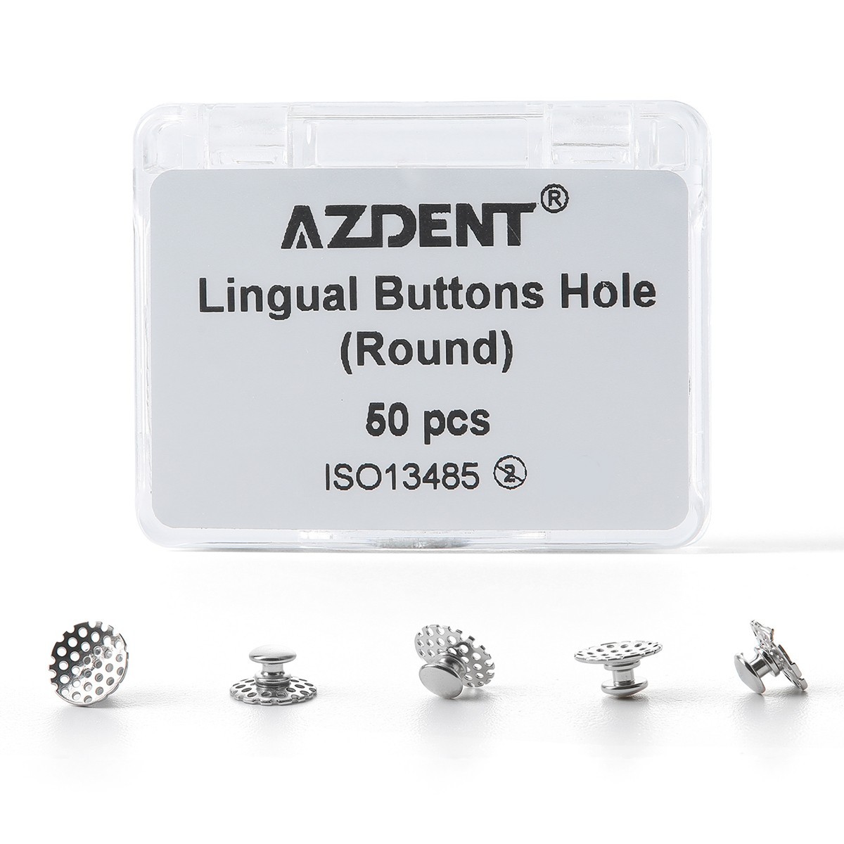 50PCS Dental Orthodontic Perforated Bondable Lingual Buttons With Hole Adhesive