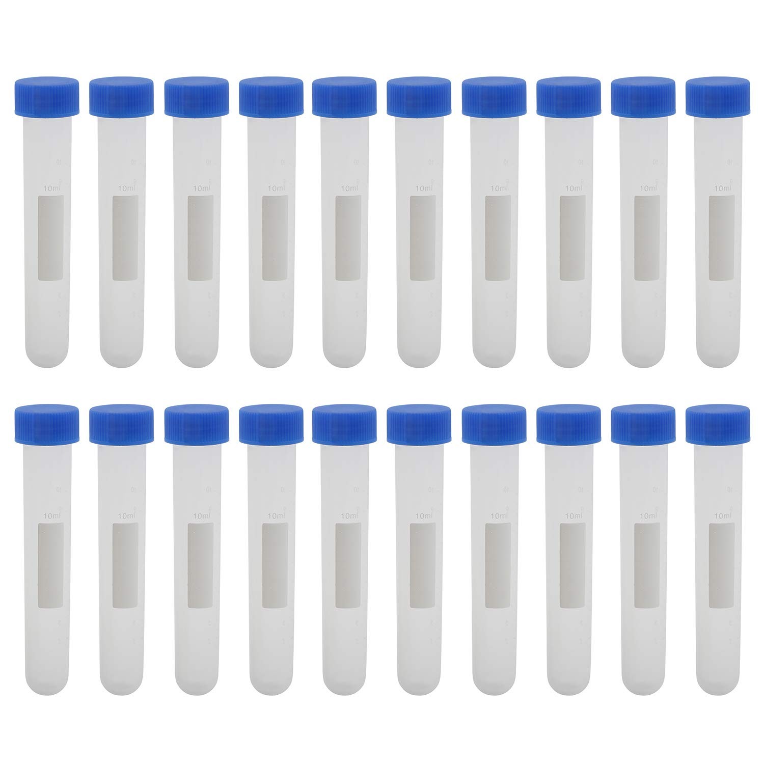 Kesell Centrifuge Tubes Round Bottom Screw Cap Plastic Test Tube Vials 10ml…