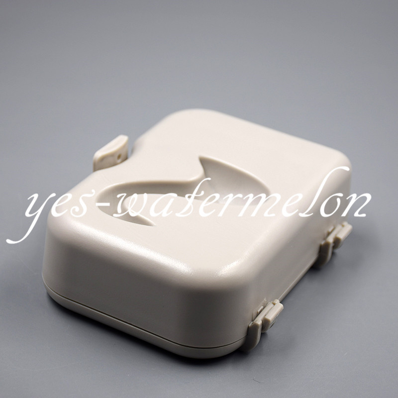 1 Set Dental Denture Storage False Teeth Box Case With Mirror and Clean Brush