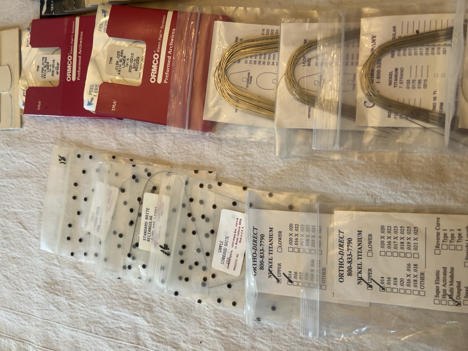 Ortho Archwires Lot Ormco 3M Unitek GAC NiTi SS Mixed Sizes 100+ Packs VTG