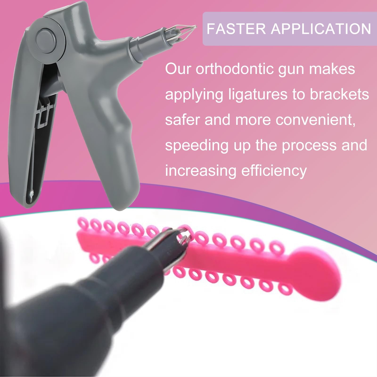 SNAWOP Orthodontic Ligature Ties 1040PCS Multi Color with Gun