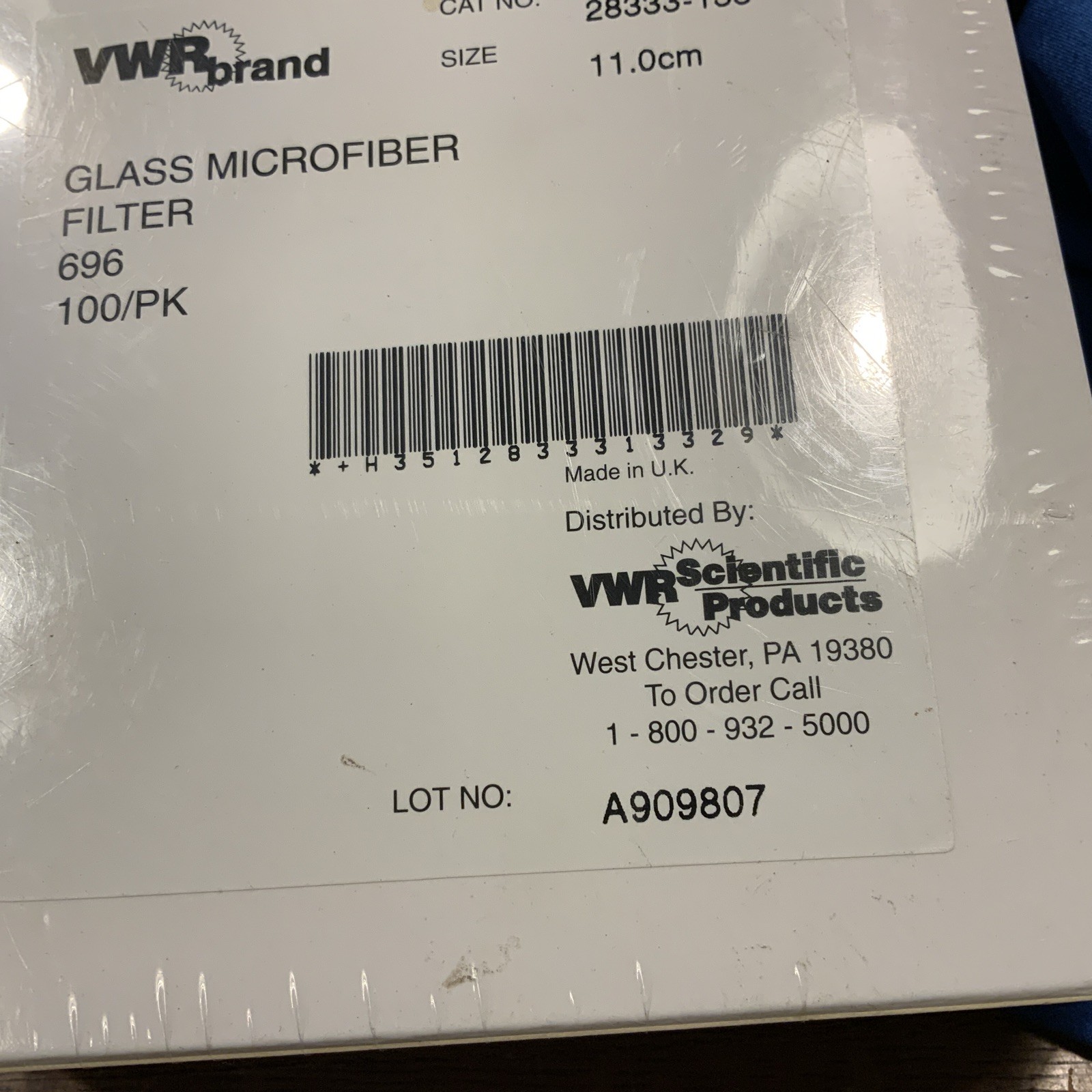 VWR® Glass Fiber Filter Papers Binder-Free Fast Flow 11 cm, 1.2 µm, Fine New