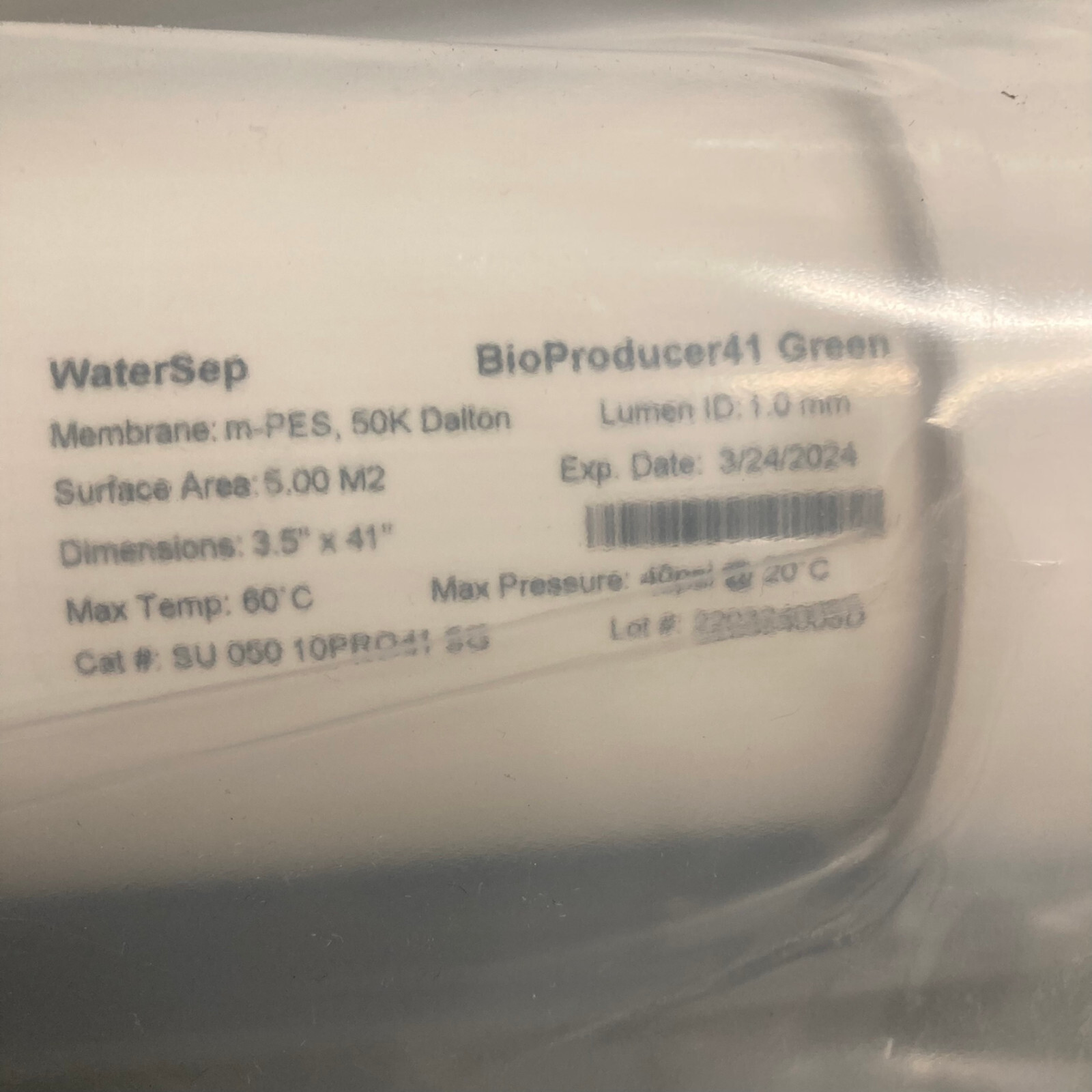 Hollow Fiber Filter Cartridge – WaterSep – 050-10PRO41 – 50k Dalton – 1.0mm