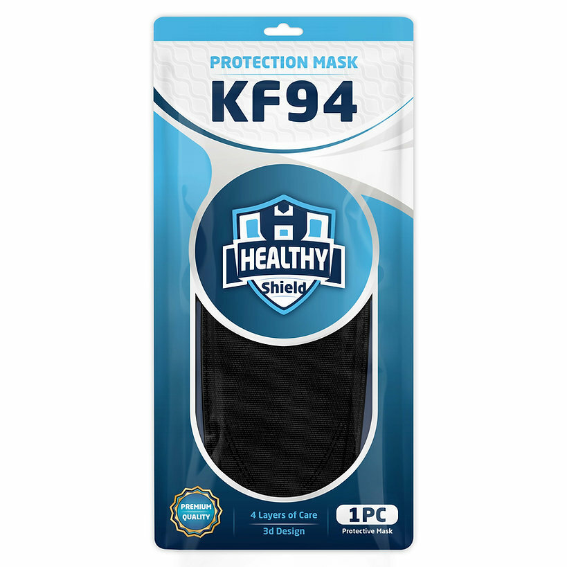3Pcs KF94 Disposable Face Masks 4 Layers Filters 95%+ PFE & BFE