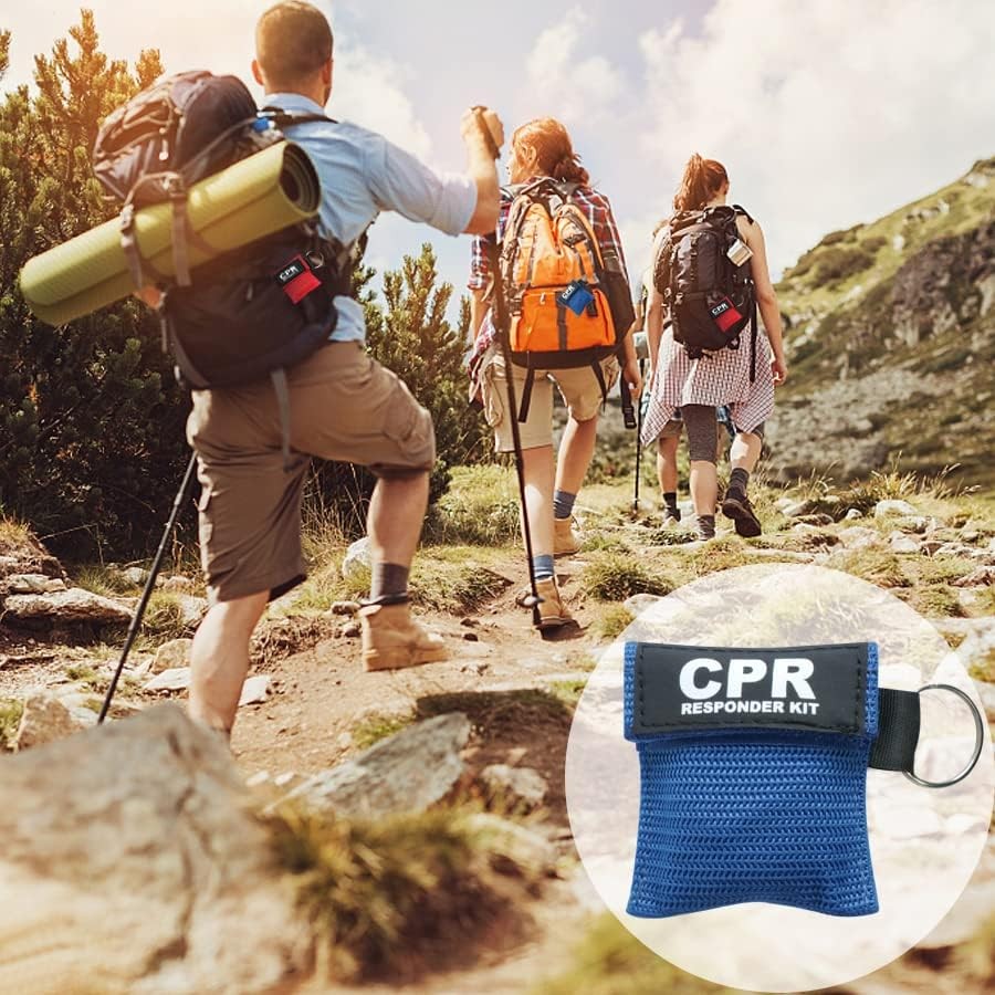 CPR Mask and PVC Disposable Gloves 20PCS for Pocket or Key chain, CPR Emergency