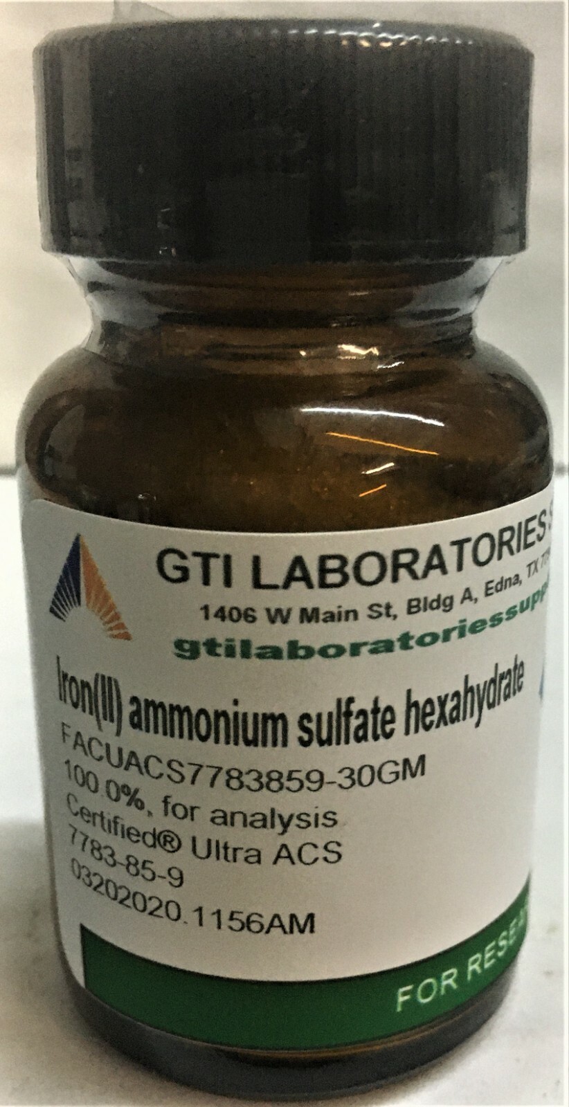 Iron(II) ammonium sulfate hexahydrate 100.0% for analysis Certified® Ultra ACS 3
