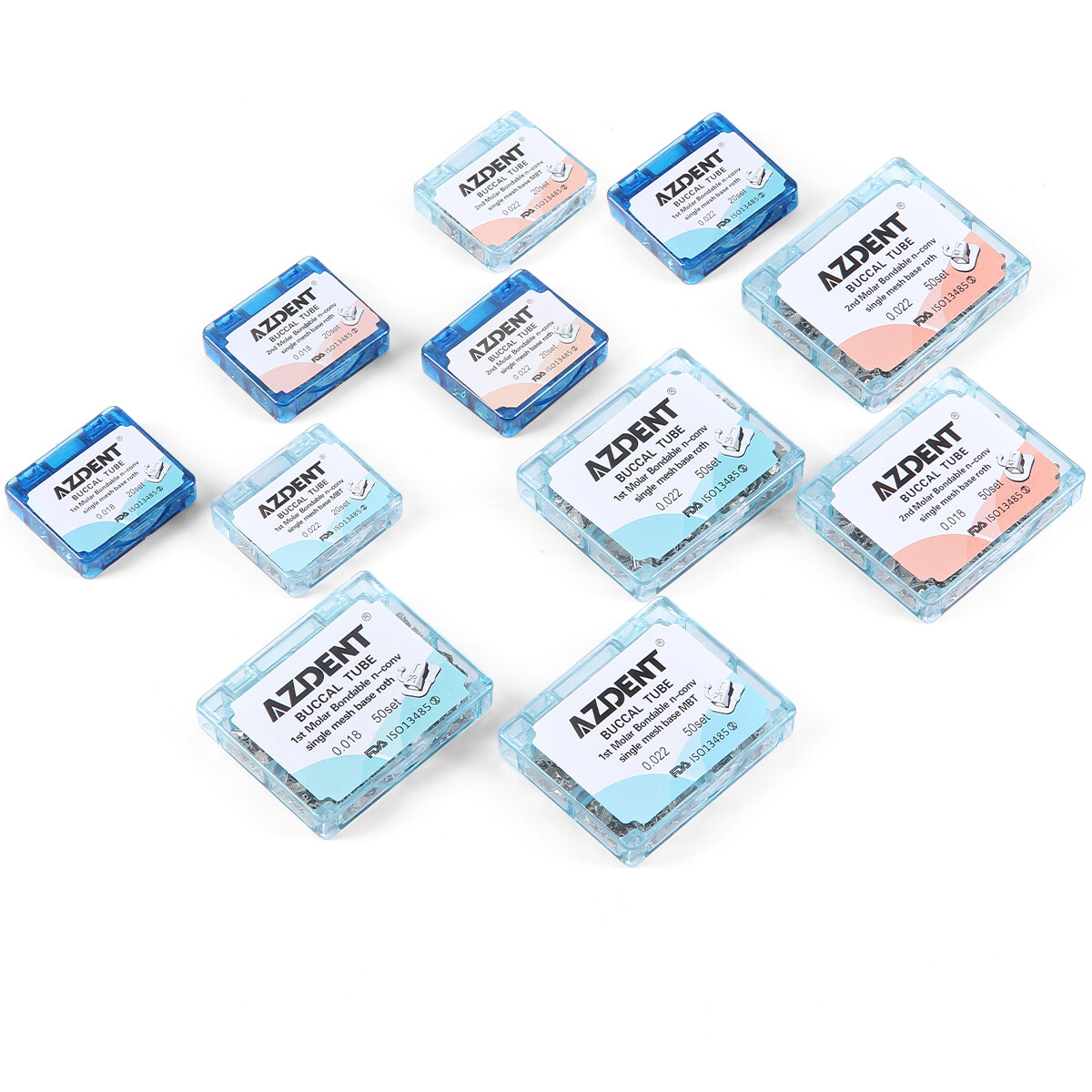 AZDENT Dental Ortho Buccal Tube 1st Molar Roth MBT/Bracket Mini MBT/Roth 018/022