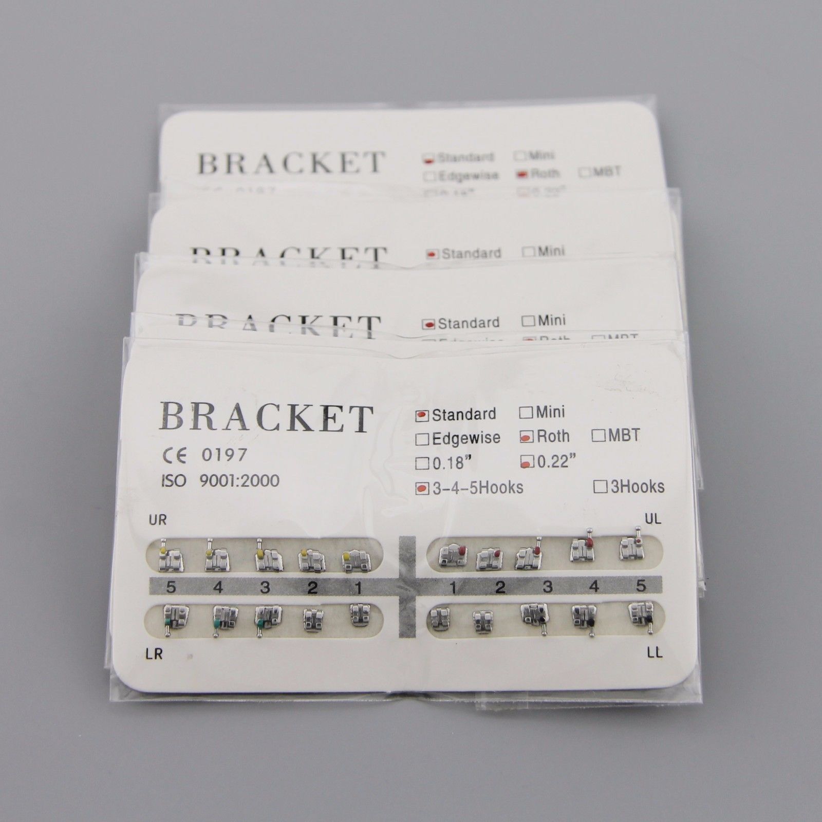 20 Pcs/Kit Dental Orthodontic Metal Bracket Braces Standard Roth .022 Hook 3-4-5