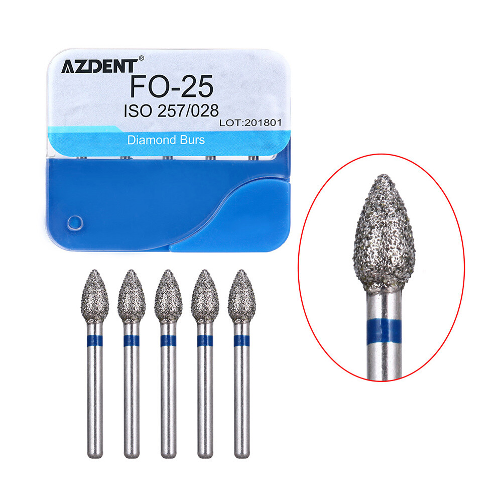 20 Types AZDENT Dental Diamond Burs For High Speed Handpiece Friction Grip 1.6mm