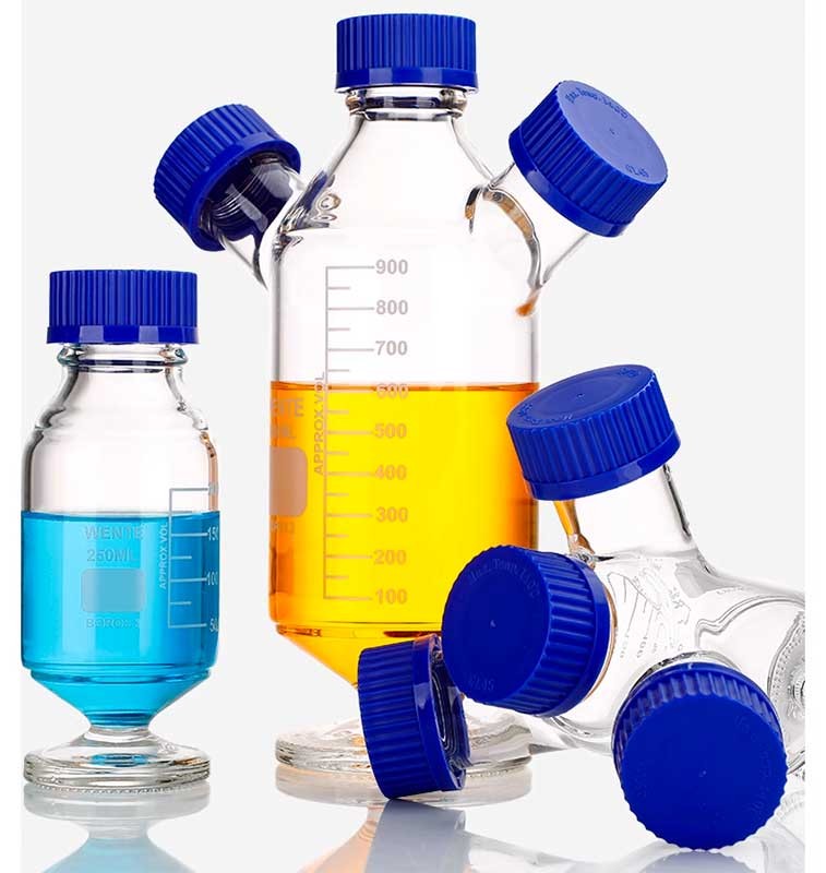 Lab Supply Glass Recovery Reagent Bottle 100ml-1000ml Multi GL45 Openings