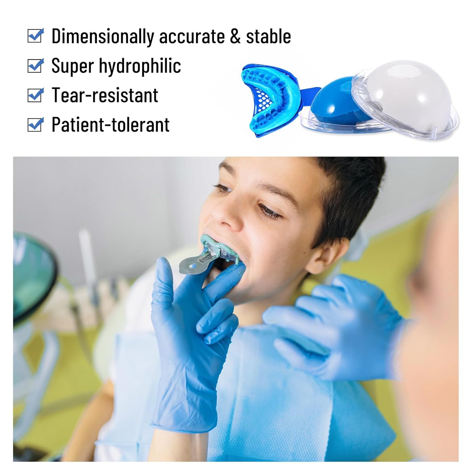 Dental Impression Putty Fast Set VPS Putty 400g Base & 400g Catalyst / 25g x12
