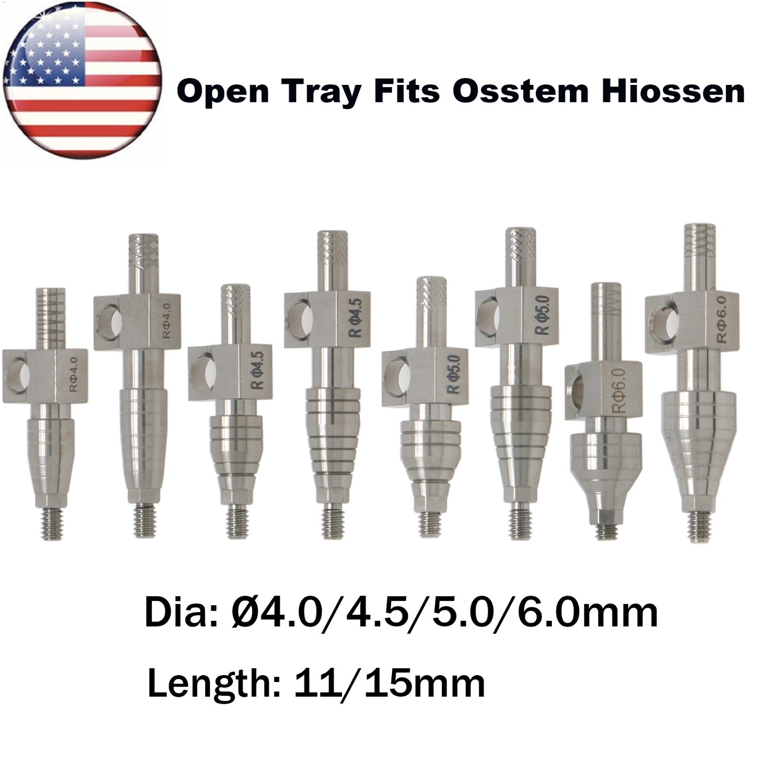 US Dental Transfer Impression Coping Open Tray M/R Fits Hiossen Osstem ET