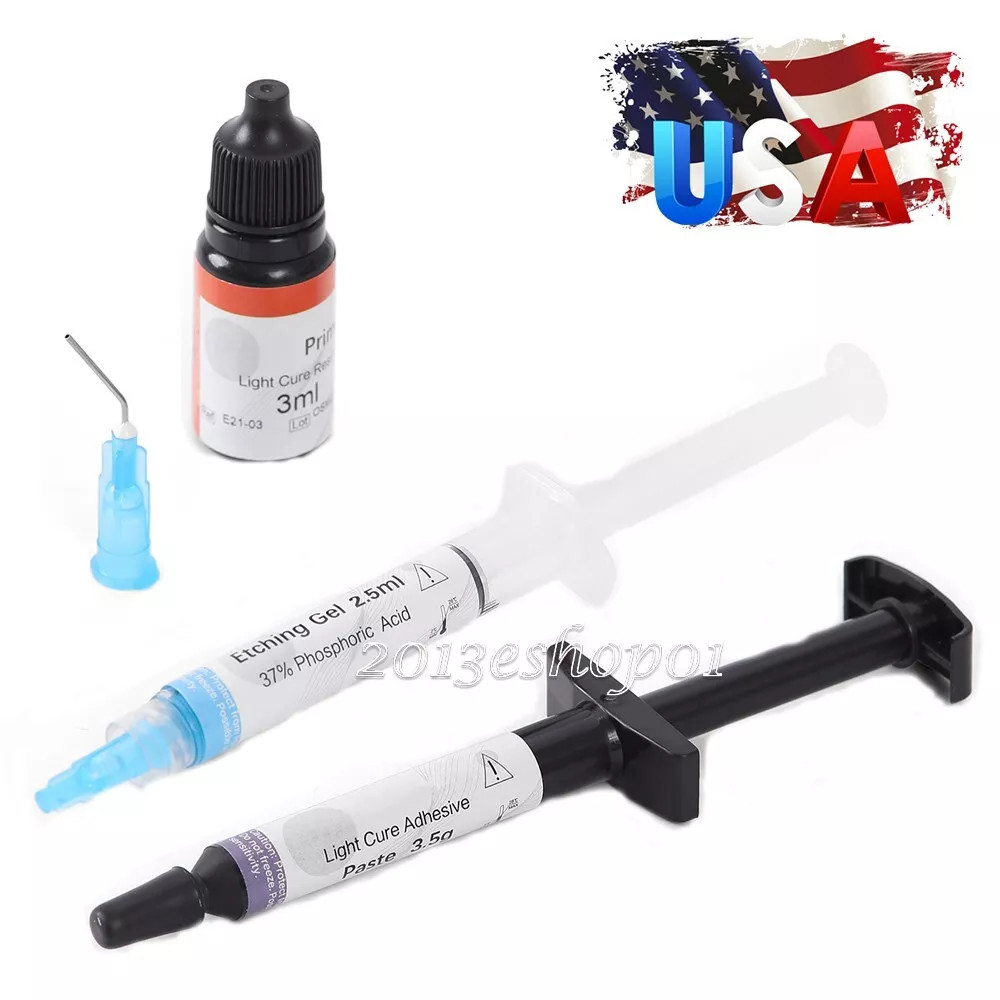 Dental Orthodontic Light Cure Composite Resin Etching Adhesive Etching Gel Set