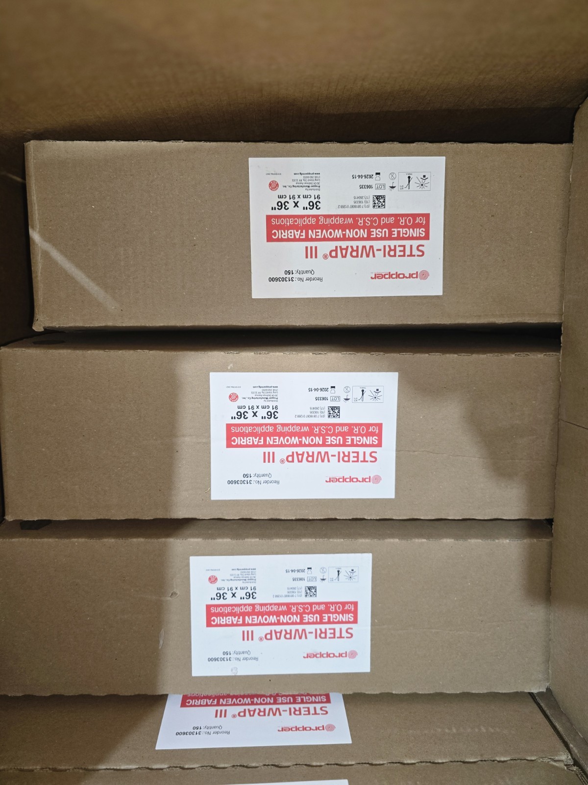 PROPPER 48×48″ Single Use Non-Woven Fabric Steri-Wrap III 31304810 (100/Case)