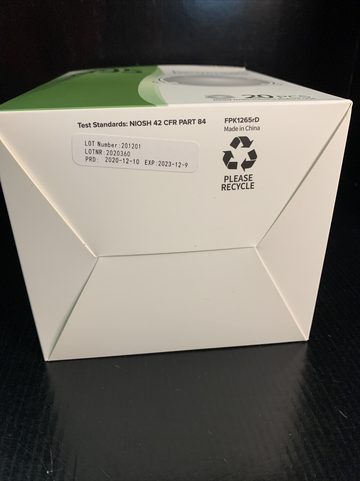 N95 NIOSH Particulate Respirator 20pcs White FLTR Model FT-N010 *See Description