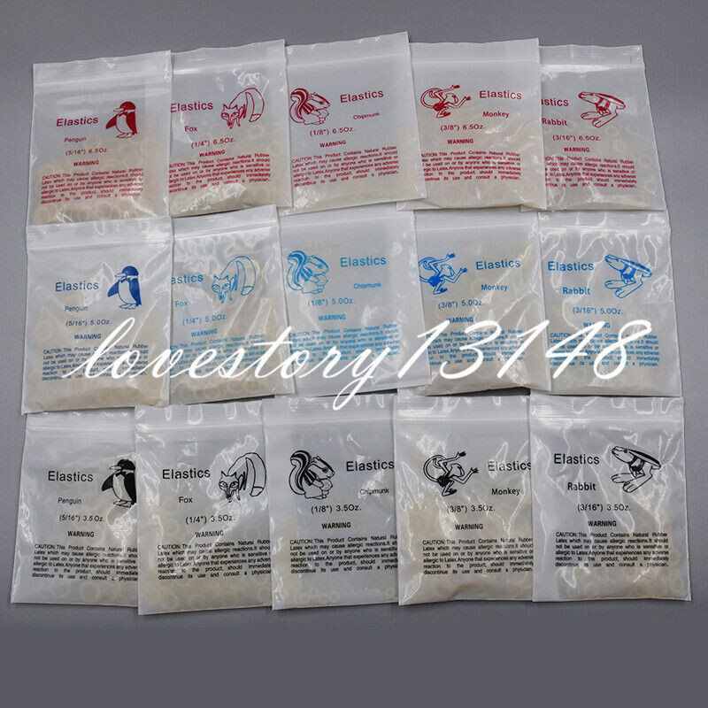Dental Orthodontic Rubber Bands Elastics Latex Braces 3.5/4.5/6.5Oz 100x/Bag