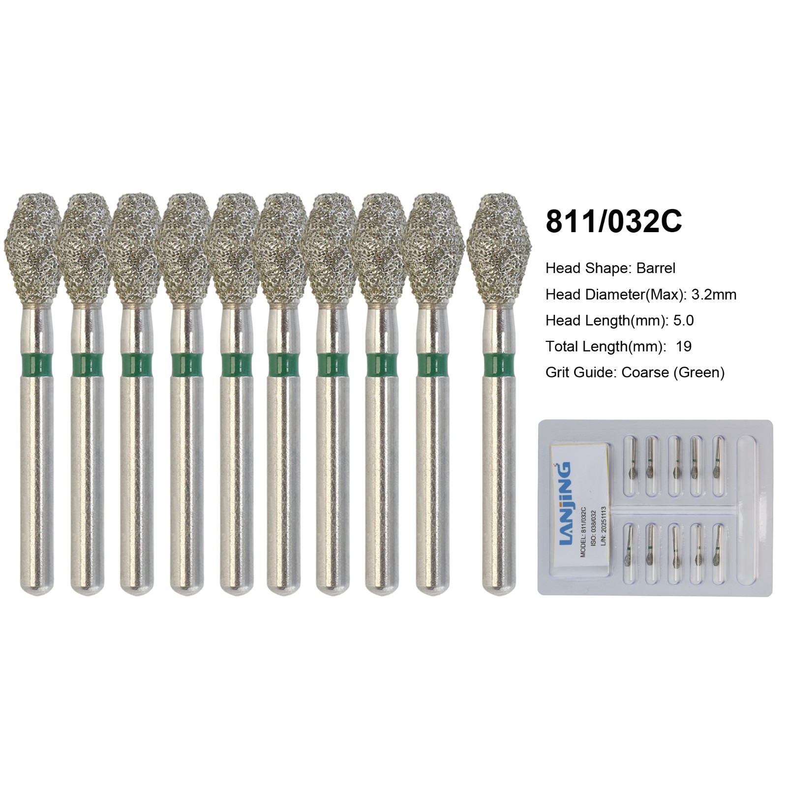 Dental Round Diamond Bur FG Pear Round End Taper Football Egg Barrel High Speed