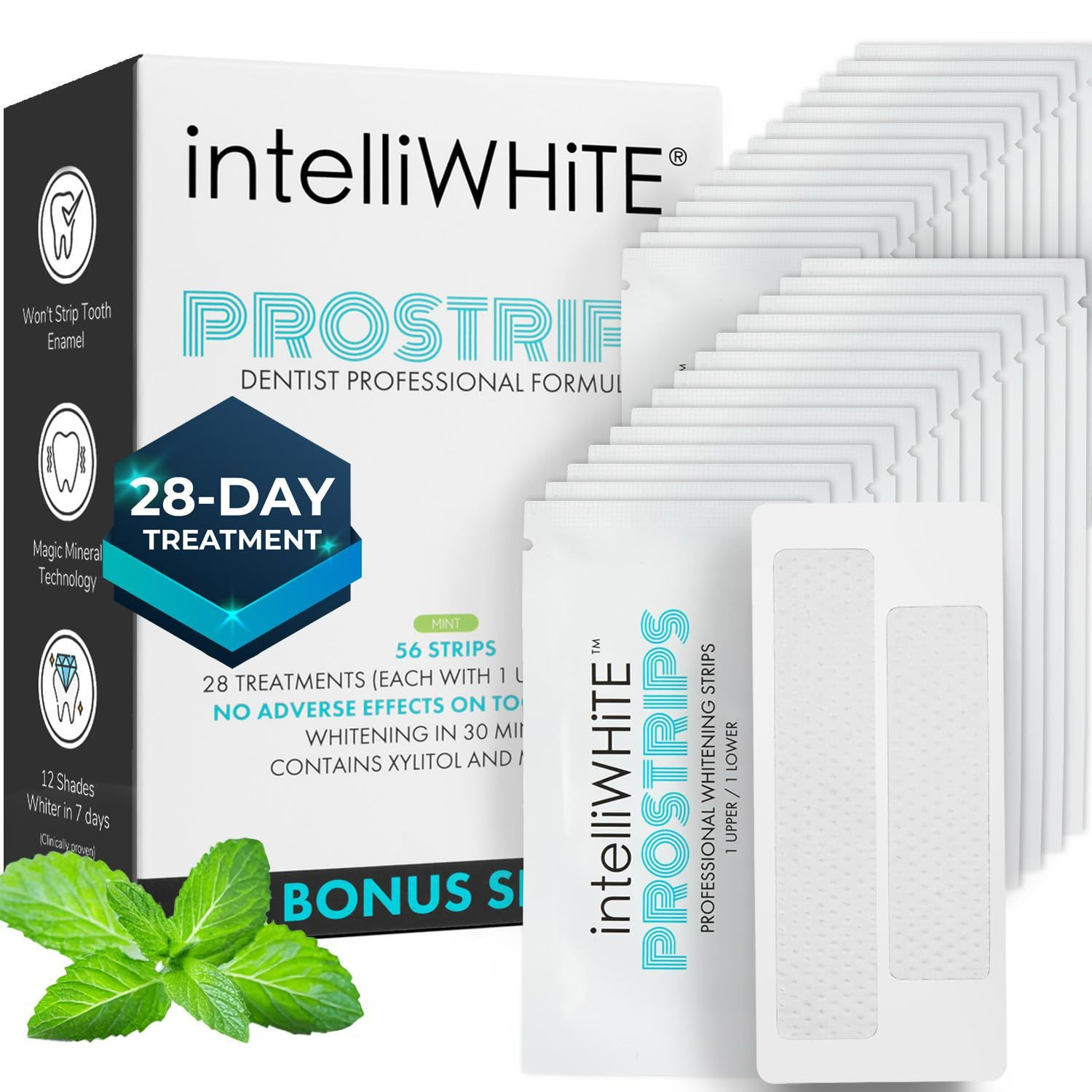 IntelliWHiTE ProStrips Teeth Whitening Strips, 28 1 Count (Pack of 56), Clear