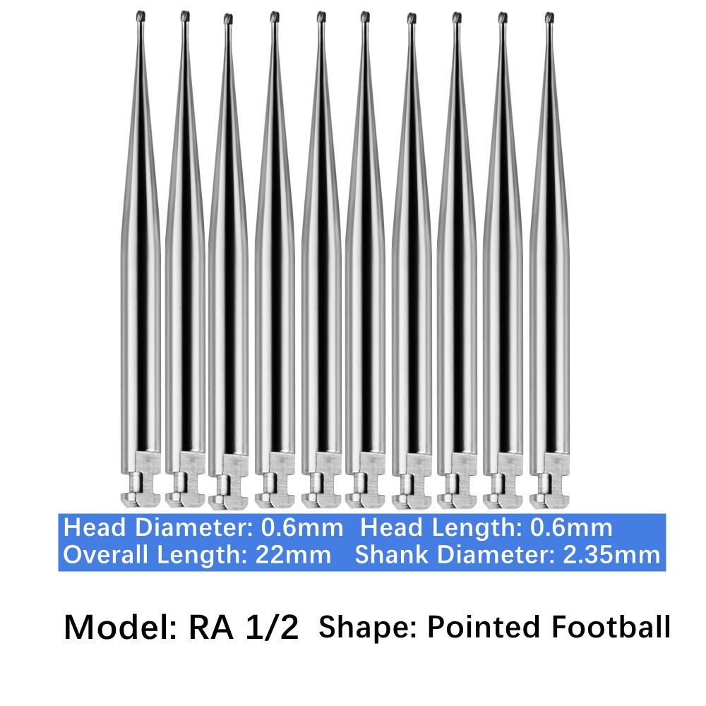 Vakker 10PC Dental Tungsten Low Speed Carbide Burs Latch Type LA RA SURG