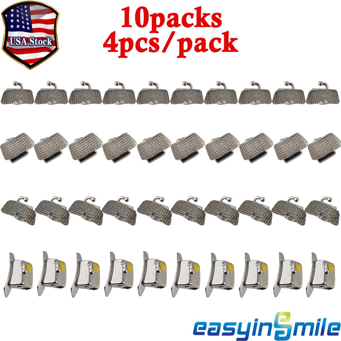 40Pc Dental Orthodontic Molar Tubes Bondable Buccal Tube Non-convertible 1st&2nd