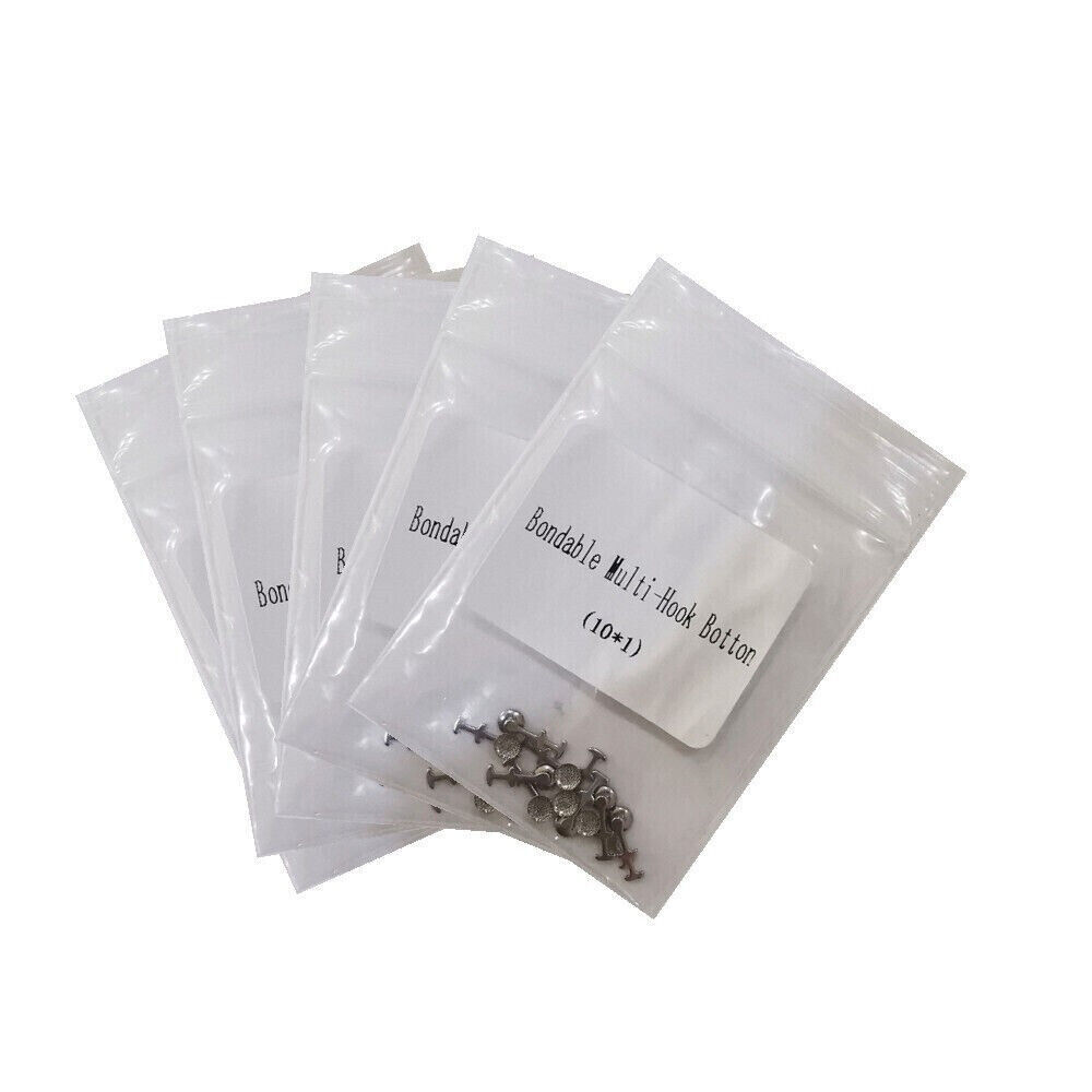 Dental Orthodontic Bondable Crimpable Round Multi-hook Double Lingual Button