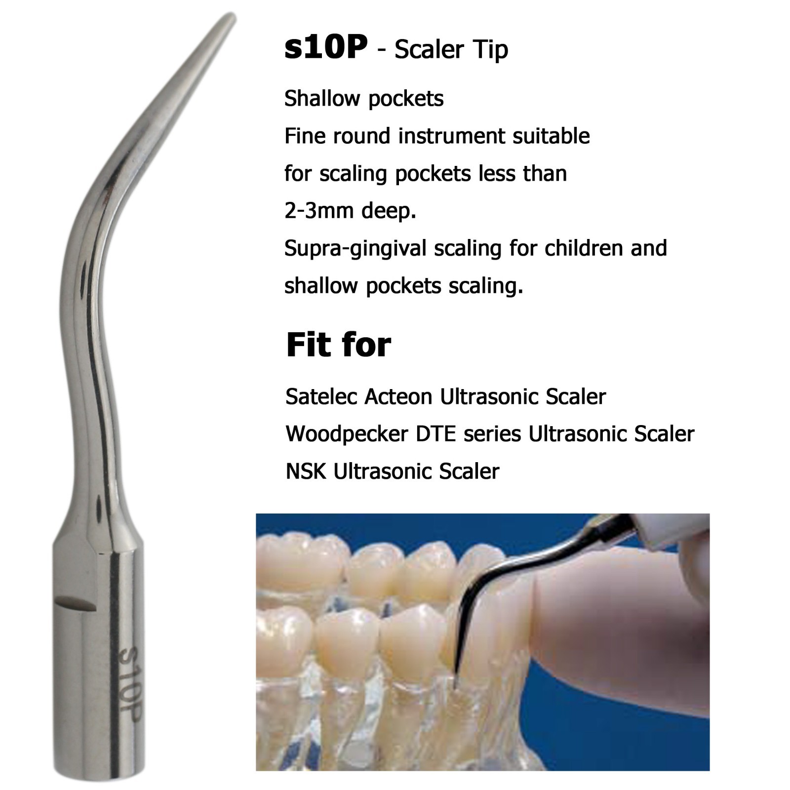 Dental ACTEON NEWTRON P5 XS Ultrasonic Scaler Handpiece Satelec Piezo Tips H3 1S