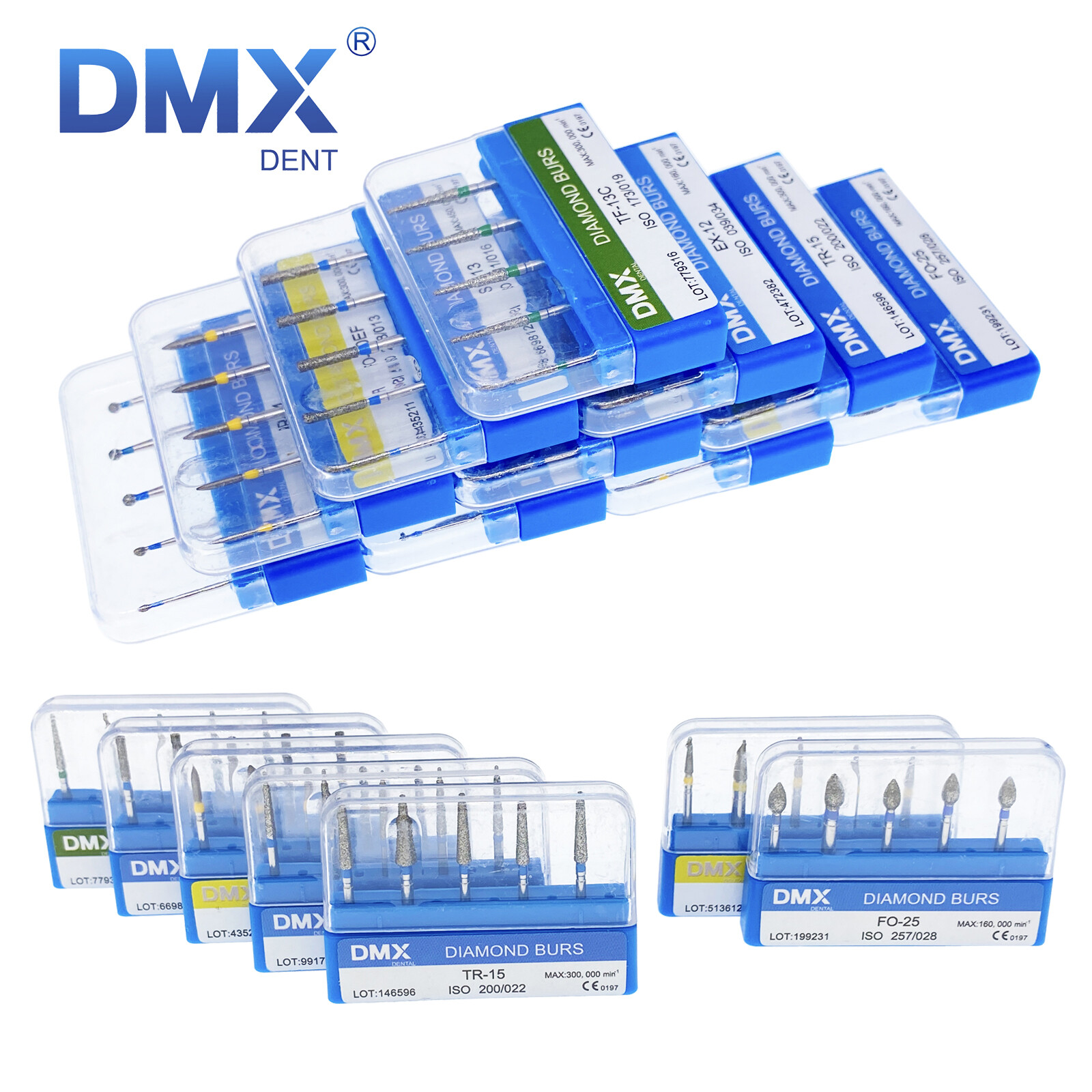 5pc/pack Dental FG Diamond Burs for High Speed Handpiece Friction Grip 1.6MM Bur