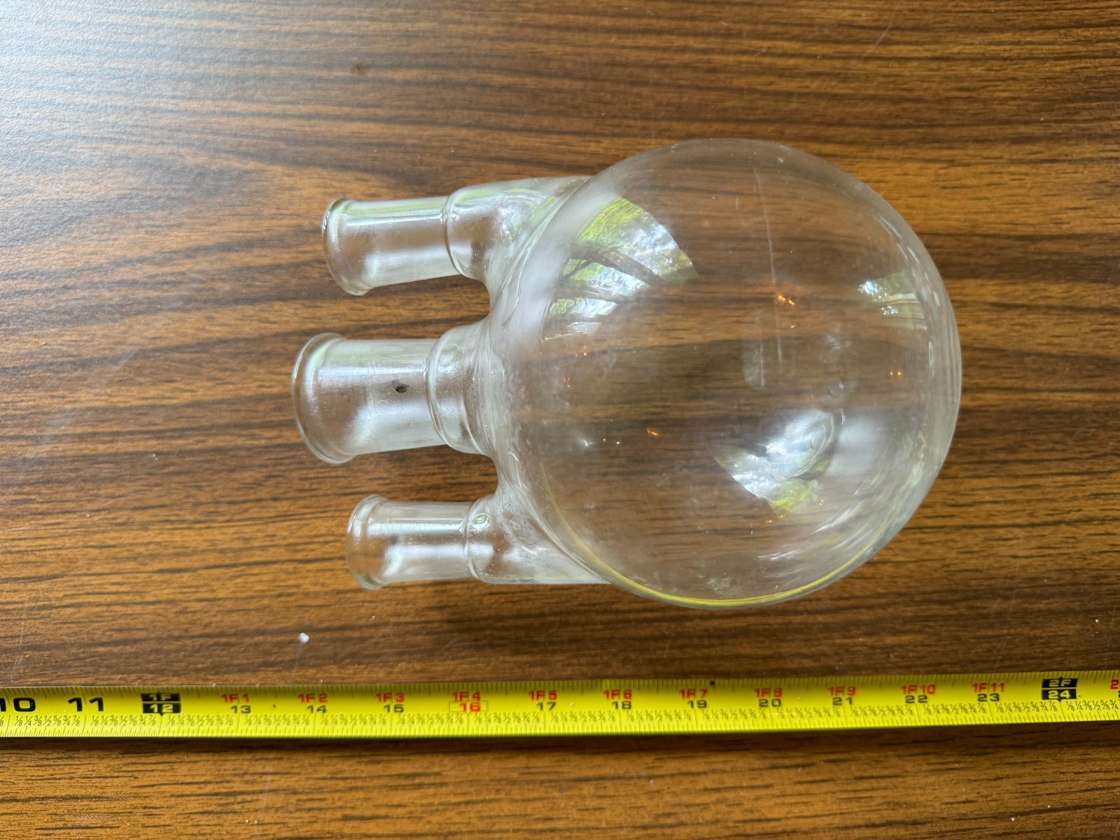 Pyrex Glass 3-Neck Round Bottom Flask Unmarked Unknown