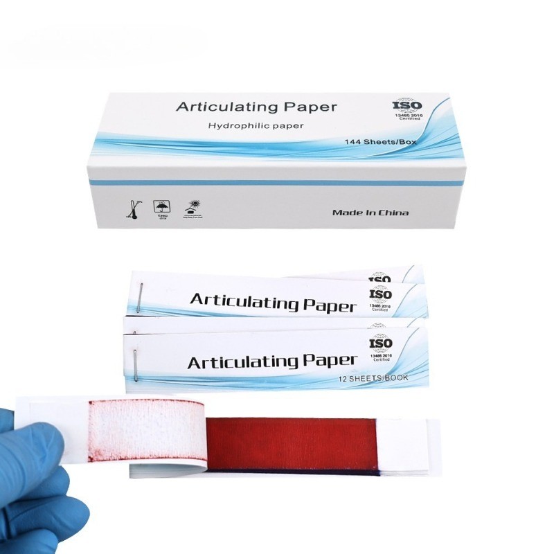 144Sheets/1Box Dental Articulating Paper Lab Products Teeth Care Red/Blue Strips
