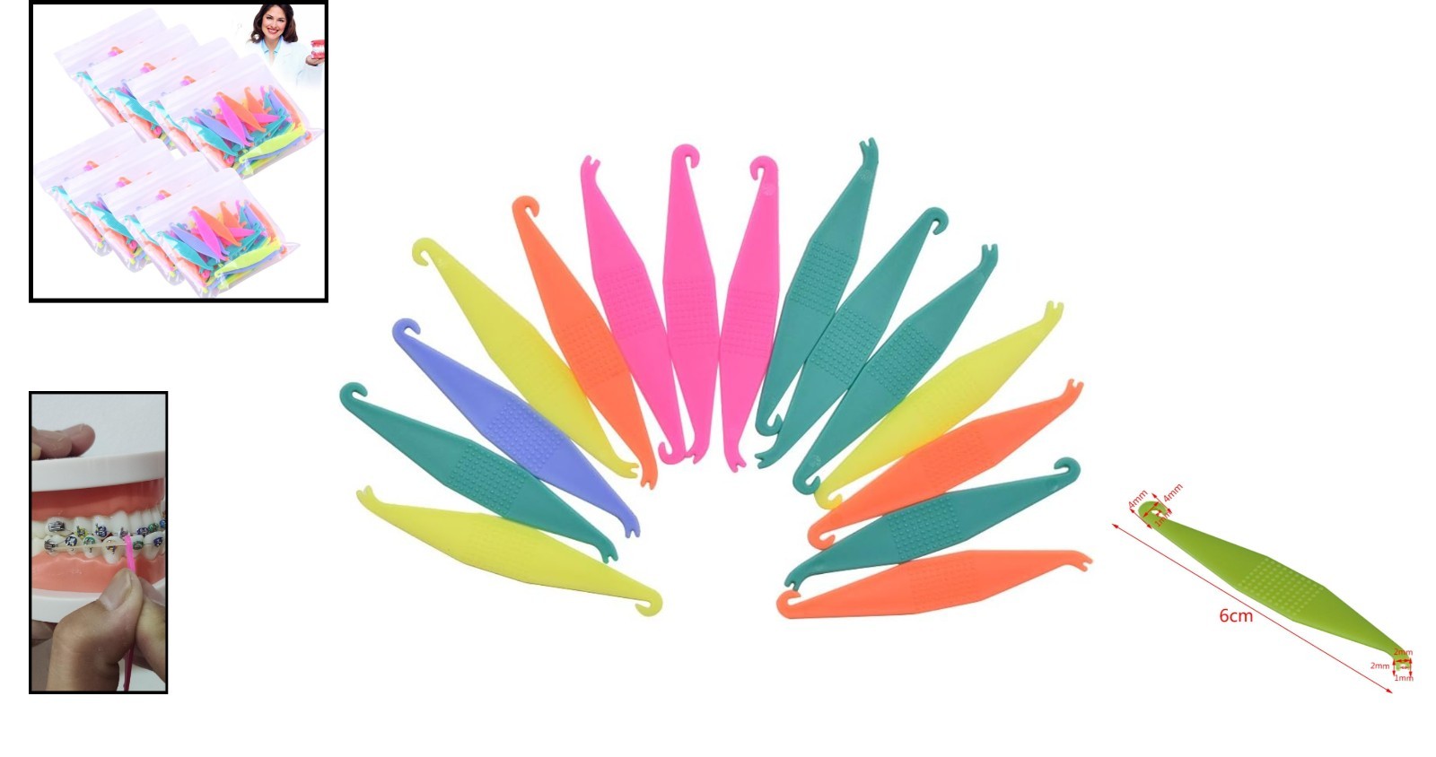 15PCS Rubber Bands Placers for Braces – Non-Toxic & Frustration-Free