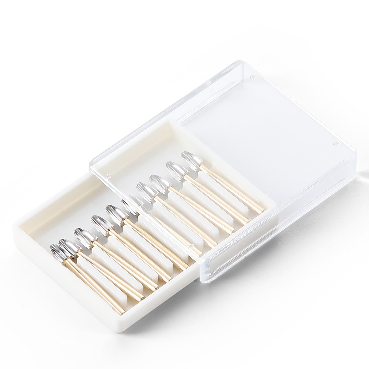 10Pcs Dental Tungsten Carbide Burs Trimming & Finishing Egg Football Bur FG 7408