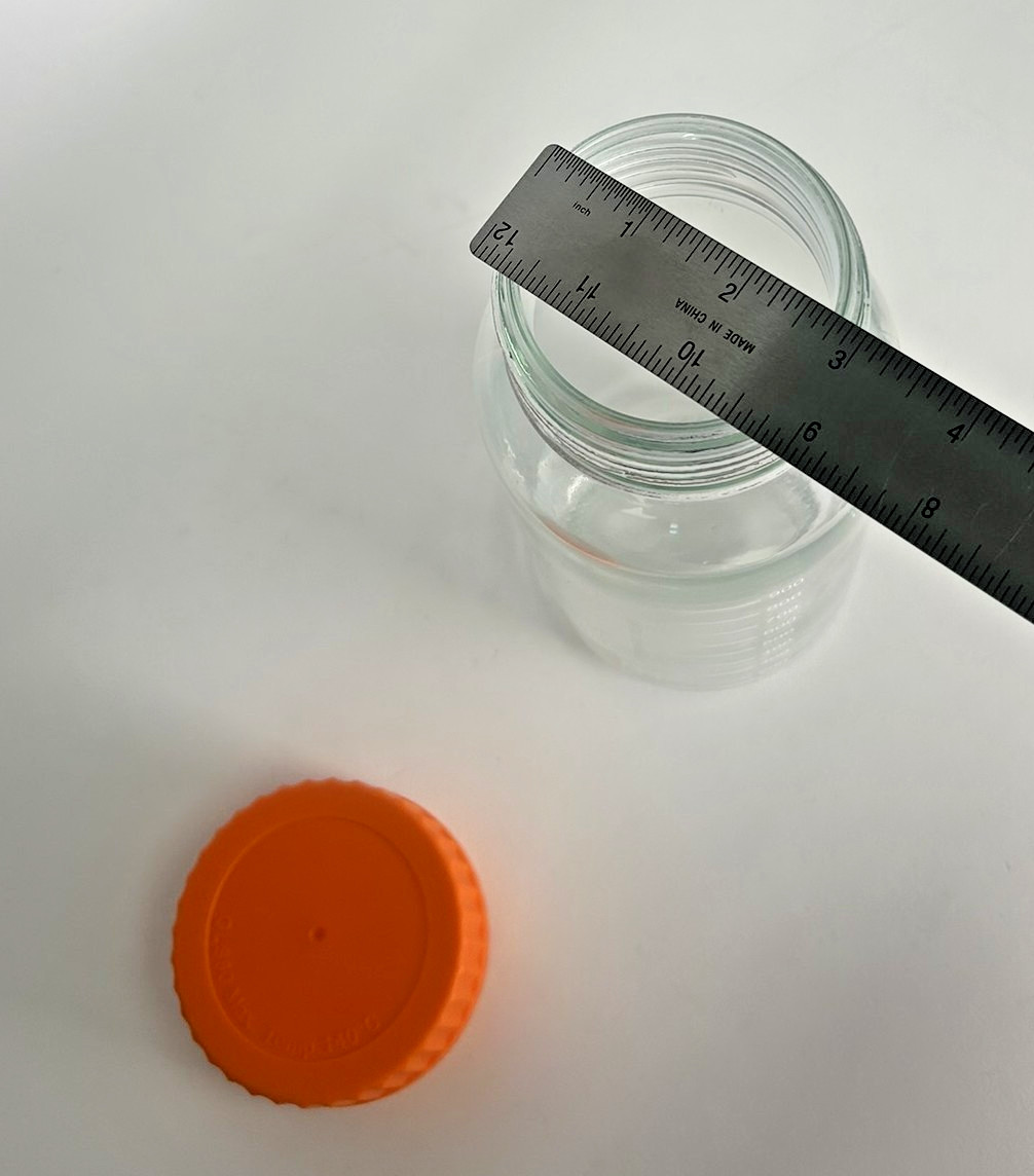 Lot of 2 BonBon 1000mL GLS80 Glass Lab Bottles – Wide Mouth – Orange Caps