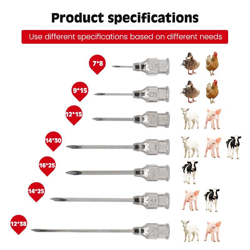10 Pcs Reusable Veterinary Needle Animal/Pet/Livestock Multiple sizes available