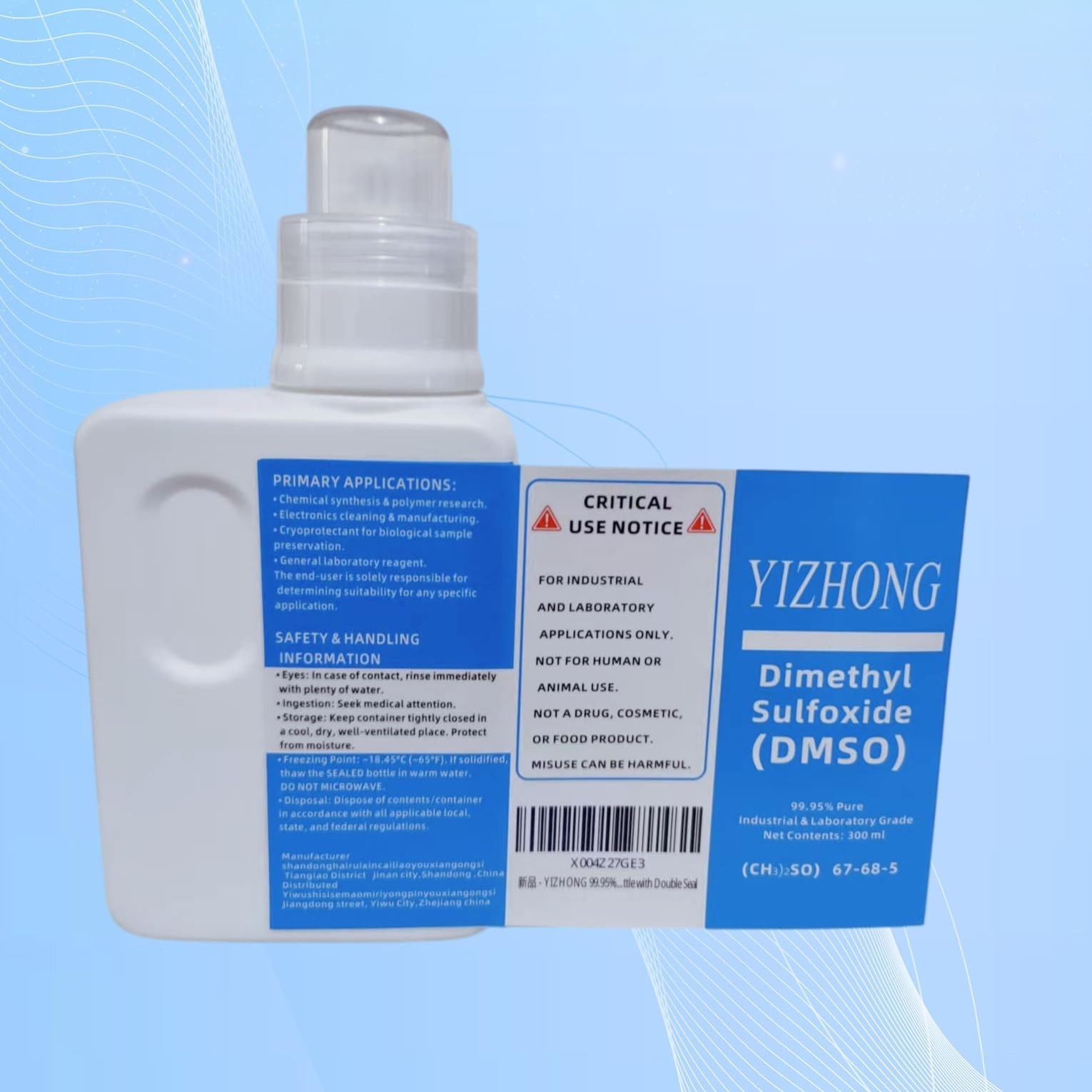 99.95% Pure Dimethyl Sulfoxide (DMSO) – Industrial & Lab Grade Solvent, 300ml