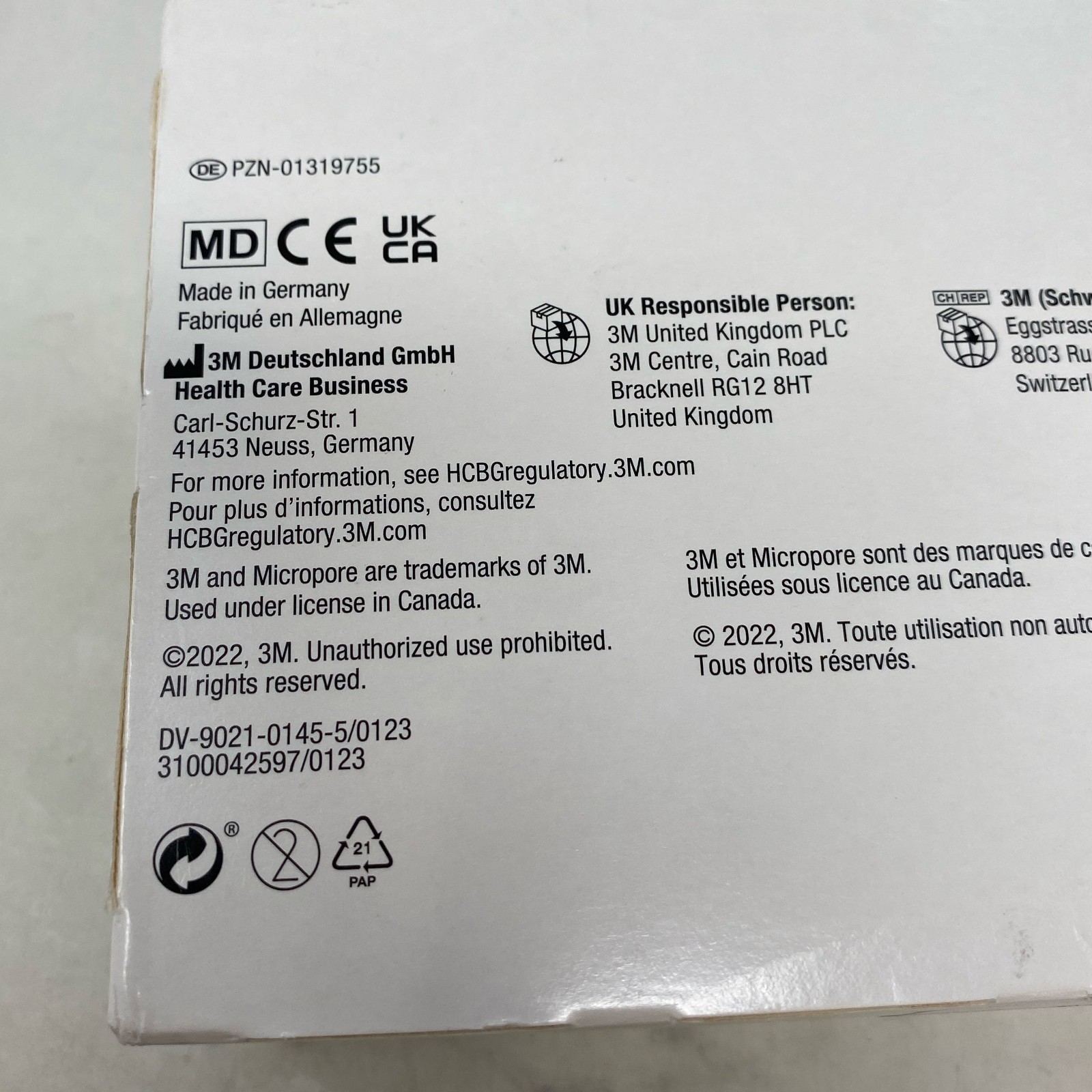 3M Micropore Paper Tape White 2″ x 10yd, Box of 6 Rolls