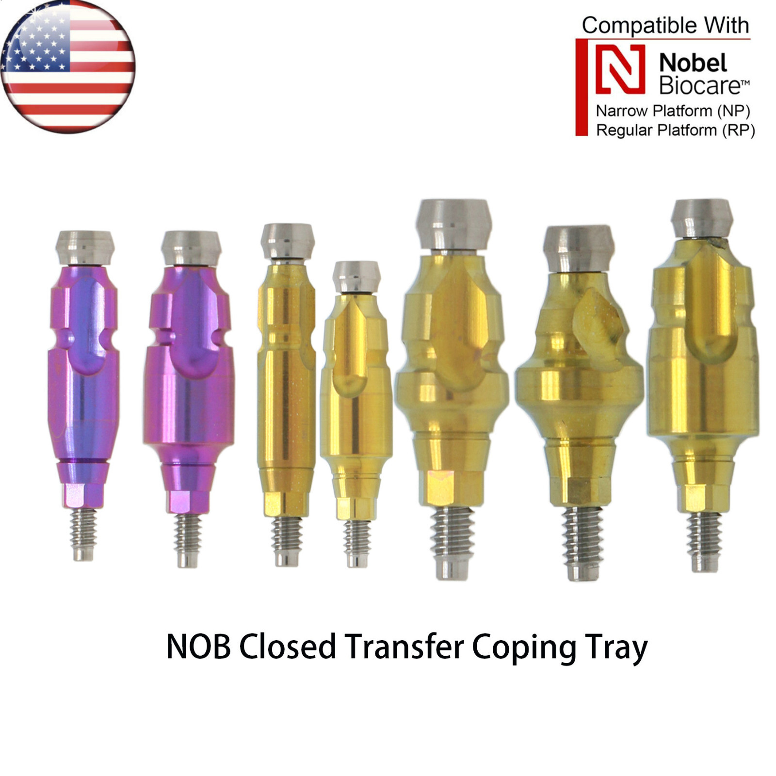 US Dental Nobel Active NP/RP Impression Transfer Coping Open Close Tray Analog
