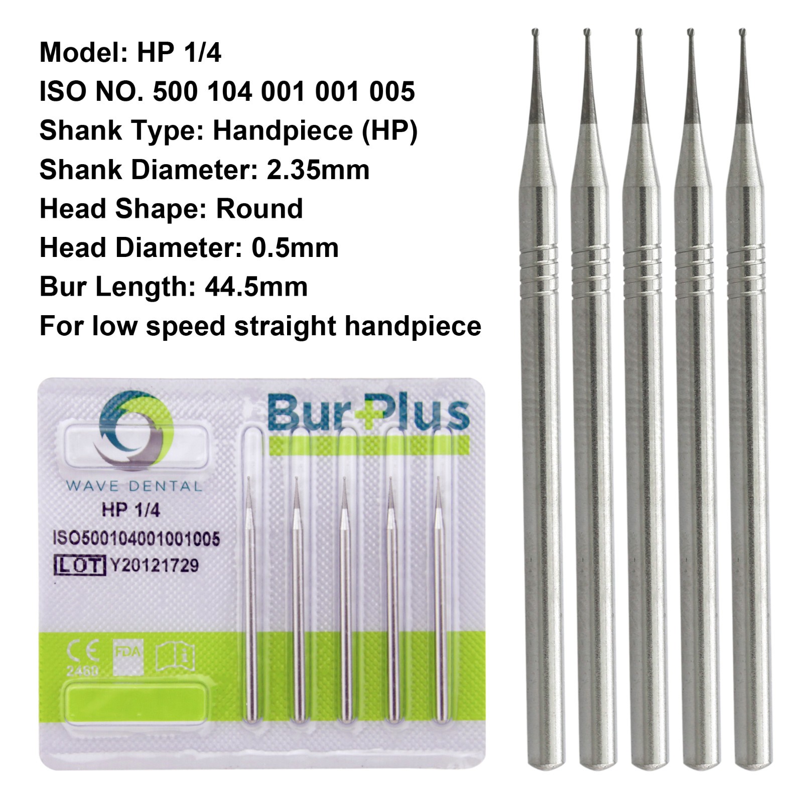 Wave Dental Surgical Straight Handpiece Burs Carbide Bur 44.5mm HP #1/4 557 702L