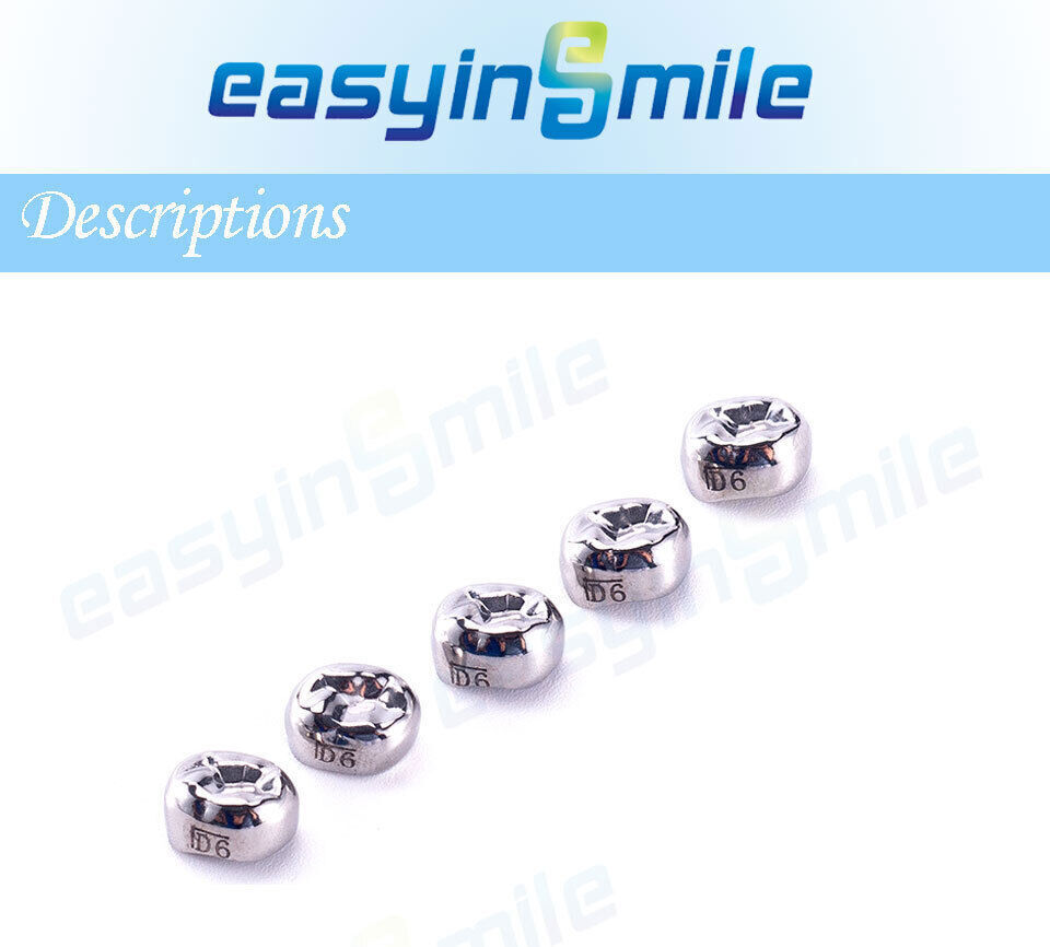 5/48/96pc Dental Kids Adult Crown Stainless Steel Primary Molar Crowns EASYINSMI