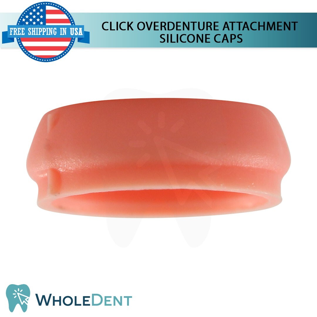 10x Soft Silicone Cap Click Overdenture Attachment Abutment Dental Tool