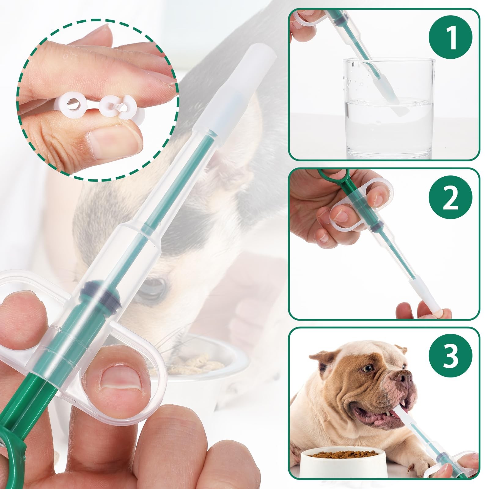 Oruola 3pcs Cat Pill Dispenser,Pet Shooter,Pills blue & red & green