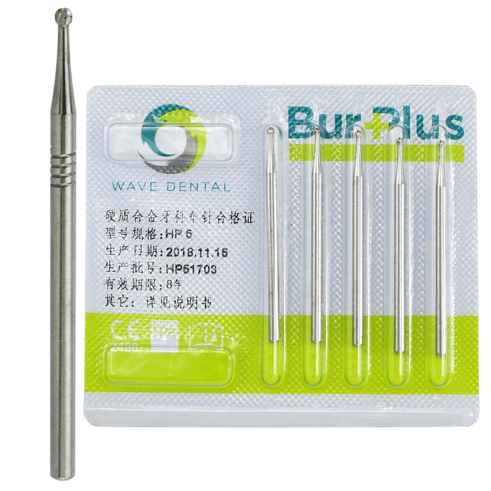 10Pcs Wave Dental Carbide Bur HP For Low Speed Round Straight HP 1 2 3 4 5 6 7 8