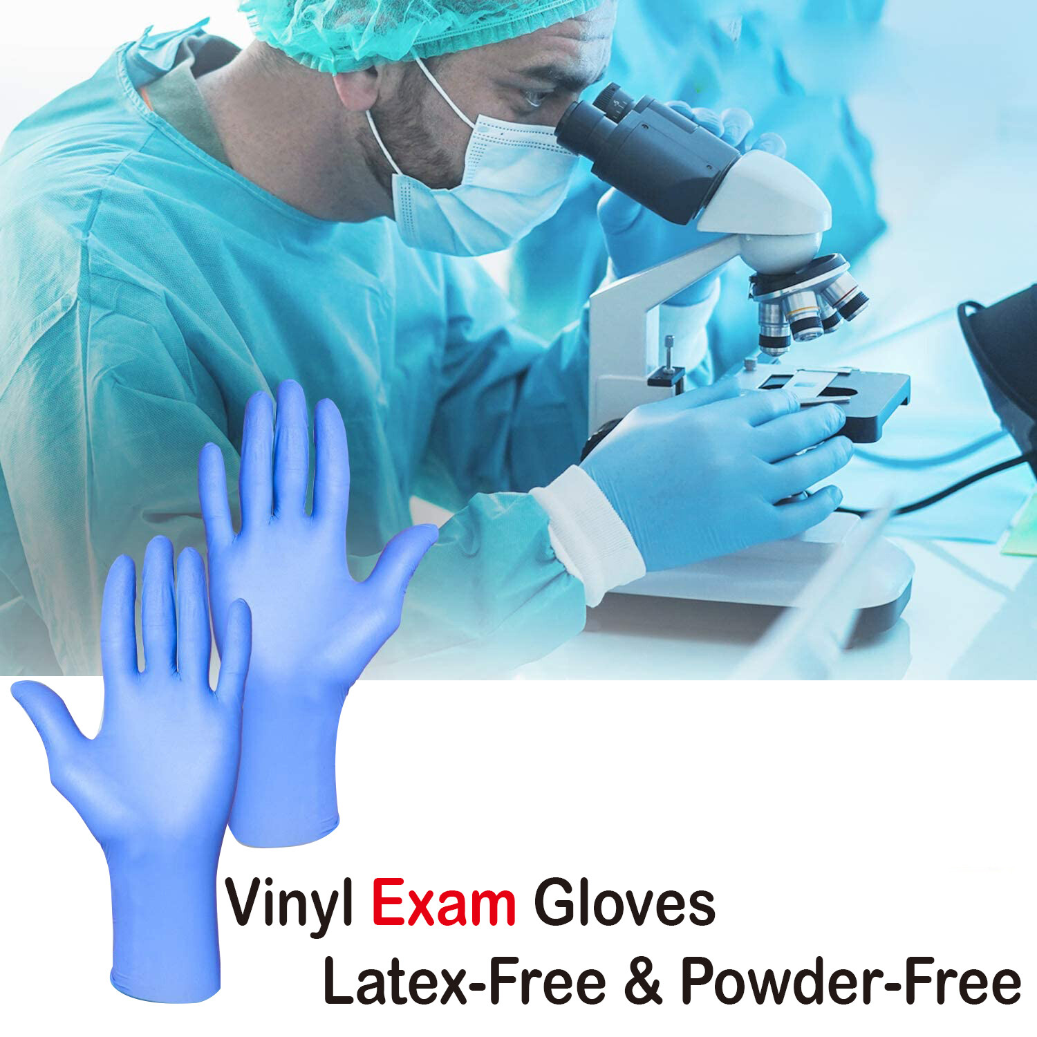 Basic Blue Vinyl Synmax Exam Gloves S/M/L/XL-SIZE