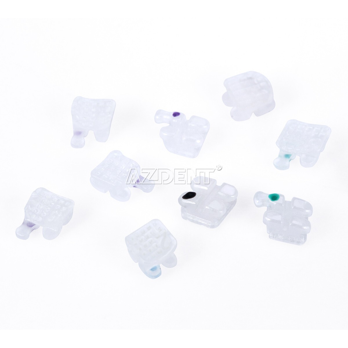 Dental Orthodontic Ceramic Brackets Roth/MBT 018/022 Mesh Base Hooks 345 AZDENT