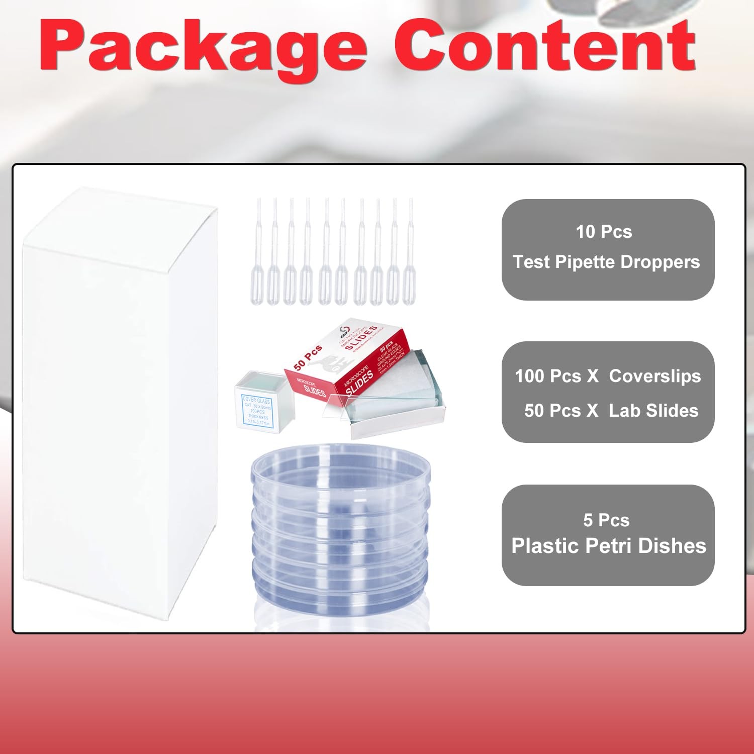Sterile Plastic Petri Dishes with Lid Set for Lab