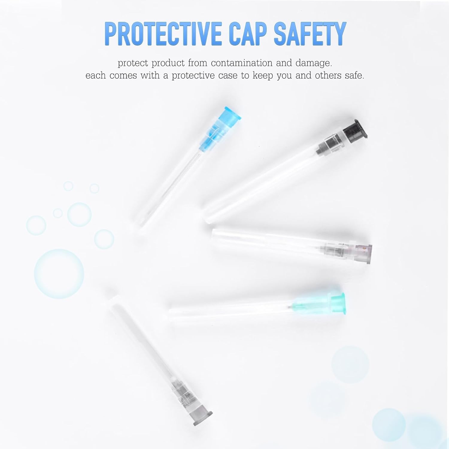 21G 1 Inch Disposable Needle with Cap Lab Luer Lock Dispensing Needles Accessori