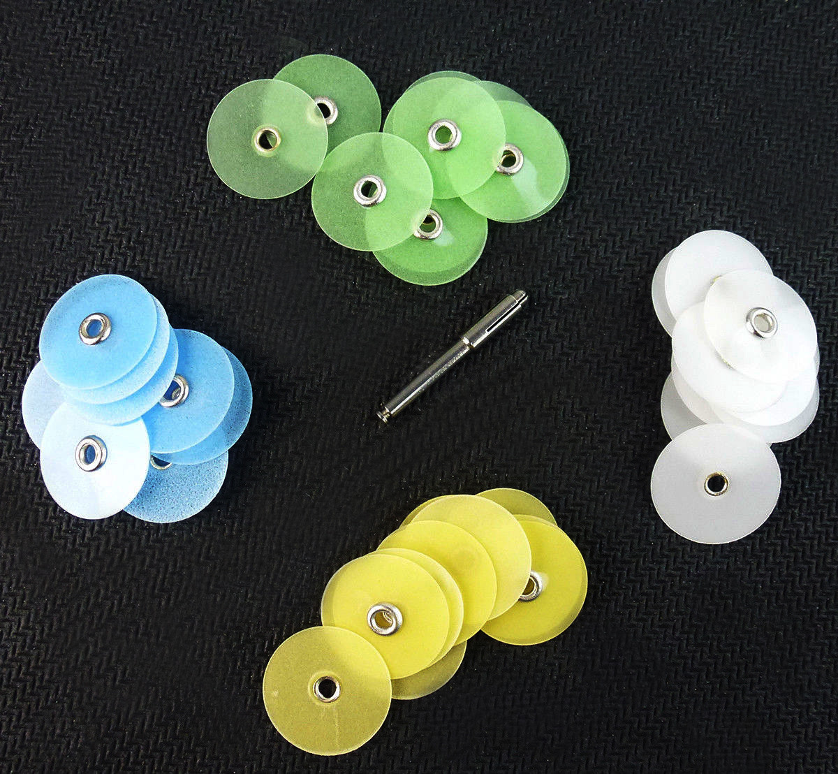 40Pcs Dental Disc Metal Composite Spiral Discs Finishing Polishing Wheel Mandrel