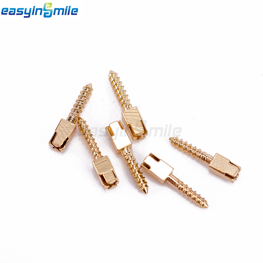 120pcs Dental Endodontic Screw Posts Assorted Kit &2Key Gold Planted EASYINSMILE
