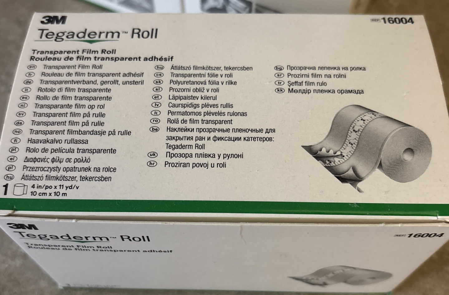 2 Boxes 3M Tegaderm Transparent Film Dressing Roll 4″ x 11 Yd Adhesive