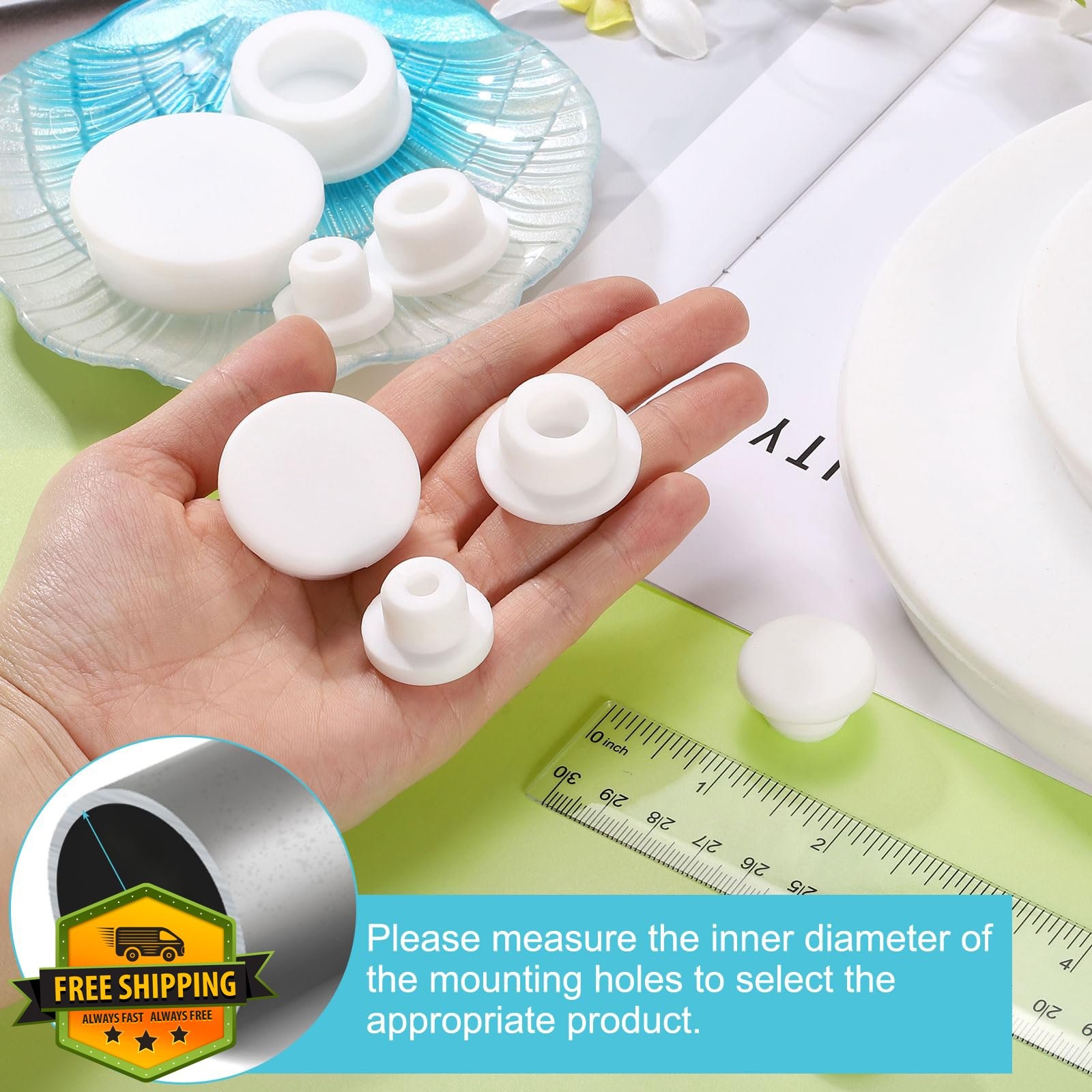 uxcell 1Pcs Silicone Hole Plug 110mm White Rubber Stopper
