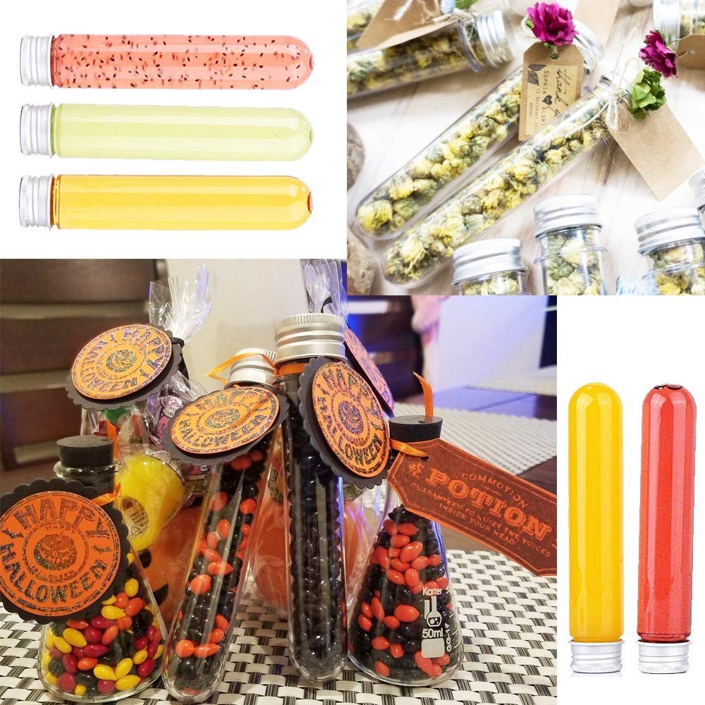 Versatile 25PCS Clear Tubes – Perfect for Science Parties & Gumball Gifts